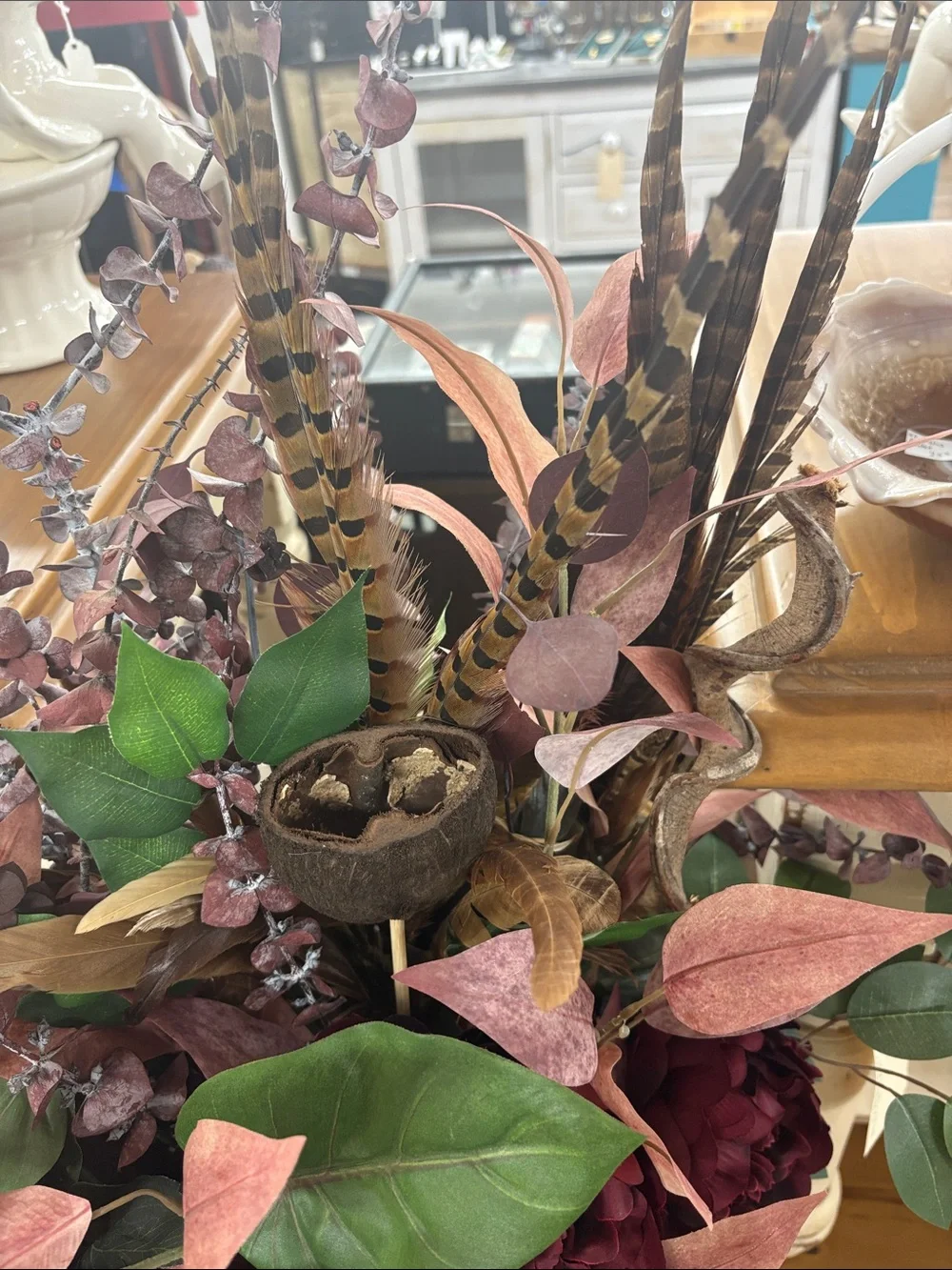 Artificial Burgundy Peony Floral Arrangement -
